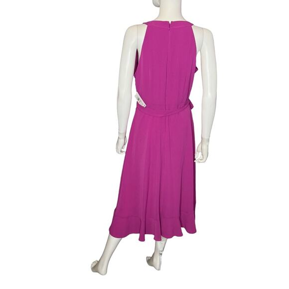 Kensie Women's Ruffled Tie-Waist Faux-Wrap Dress Fuchsia Sz 10 NWT - Picture 5 of 9